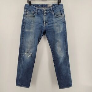 AG Adriano Goldschmied Tellis Modern Slim Mens 32x32 Jeans Blue Wash Distressed